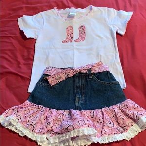 Girls Western skirt set